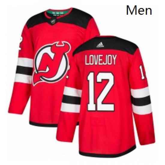 Mens Adidas New Jersey Devils 12 Ben Lovejoy Authentic Red Home NHL Jersey
